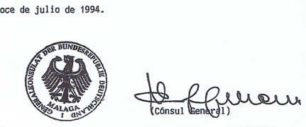 Written German Consulate